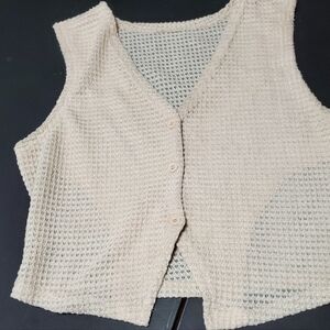 Women's Cream Knit Vest